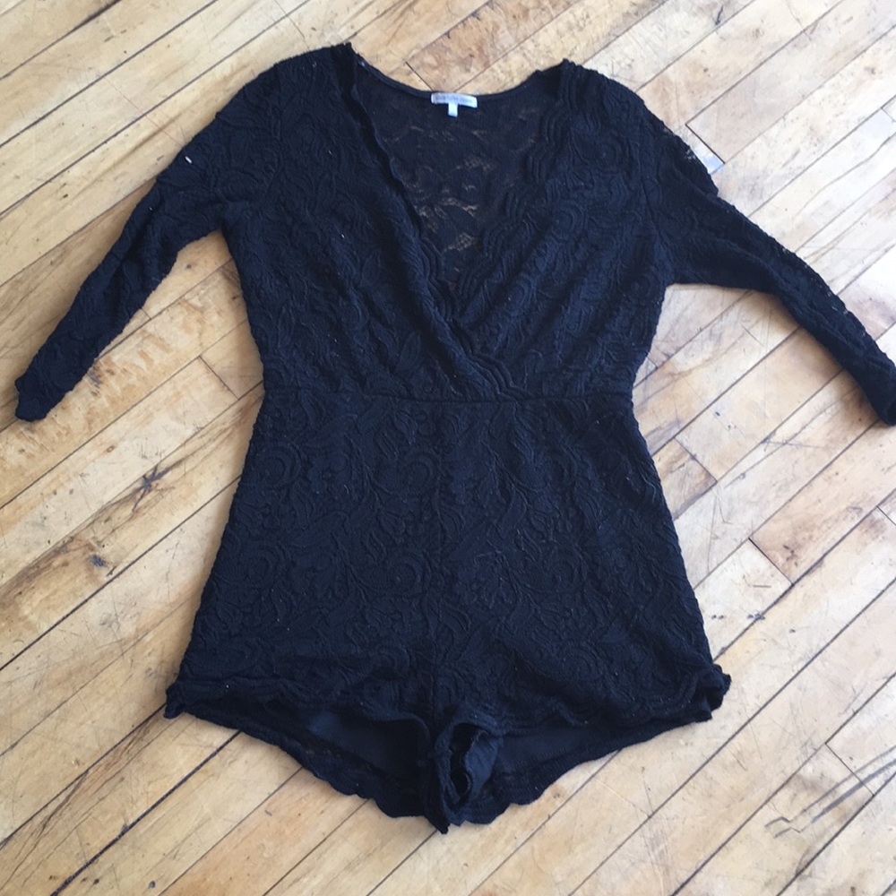 Black lace romper